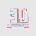 30th Years Anniversary Logo Birthday Celebration Abstract Design Vector Royalty Free Stock Photo