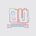 80th Years Anniversary Logo Birthday Celebration Abstract Design Vector