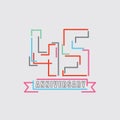 45th Years Anniversary Logo Birthday Celebration Abstract Design Vector