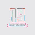 19th Years Anniversary Logo Birthday Celebration Abstract Design Vector
