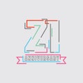 21th Years Anniversary Logo Birthday Celebration Abstract Design Vector