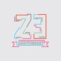 23th Years Anniversary Logo Birthday Celebration Abstract Design Vector Royalty Free Stock Photo