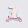 31th Years Anniversary Logo Birthday Celebration Abstract Design Vector Royalty Free Stock Photo