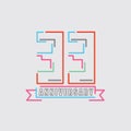 33th Years Anniversary Logo Birthday Celebration Abstract Design Vector