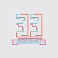 33th Years Anniversary Logo Birthday Celebration Abstract Design Vector Royalty Free Stock Photo