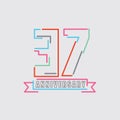 37th Years Anniversary Logo Birthday Celebration Abstract Design Vector Royalty Free Stock Photo