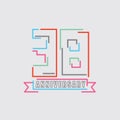 38th Years Anniversary Logo Birthday Celebration Abstract Design Vector