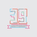 39th Years Anniversary Logo Birthday Celebration Abstract Design Vector Royalty Free Stock Photo