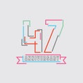 47th Years Anniversary Logo Birthday Celebration Abstract Design Vector