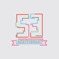 53th Years Anniversary Logo Birthday Celebration Abstract Design Vector Royalty Free Stock Photo