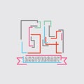 64th Years Anniversary Logo Birthday Celebration Abstract Design Vector