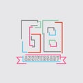 68th Years Anniversary Logo Birthday Celebration Abstract Design Vector Royalty Free Stock Photo