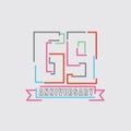 69th Years Anniversary Logo Birthday Celebration Abstract Design Vector Royalty Free Stock Photo