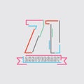71th Years Anniversary Logo Birthday Celebration Abstract Design Vector Royalty Free Stock Photo