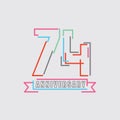 74th Years Anniversary Logo Birthday Celebration Abstract Design Vector