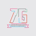 76th Years Anniversary Logo Birthday Celebration Abstract Design Vector Royalty Free Stock Photo