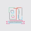 81th Years Anniversary Logo Birthday Celebration Abstract Design Vector Royalty Free Stock Photo