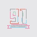 91th Years Anniversary Logo Birthday Celebration Abstract Design Vector Royalty Free Stock Photo