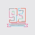 93th Years Anniversary Logo Birthday Celebration Abstract Design Vector Royalty Free Stock Photo
