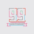 99th Years Anniversary Logo Birthday Celebration Abstract Design Vector