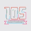 105th Years Anniversary Logo Birthday Celebration Abstract Design Vector Royalty Free Stock Photo