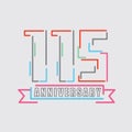 115th Years Anniversary Logo Birthday Celebration Abstract Design Vector Royalty Free Stock Photo