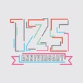 125th Years Anniversary Logo Birthday Celebration Abstract Design Vector Royalty Free Stock Photo
