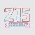 215th Years Anniversary Logo Birthday Celebration Abstract Design Vector