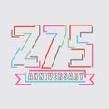 275th Years Anniversary Logo Birthday Celebration Abstract Design Vector