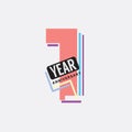 1th Years Anniversary Logo Birthday Celebration Abstract Design Vector