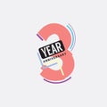 3th Years Anniversary Logo Birthday Celebration Abstract Design Vector Royalty Free Stock Photo