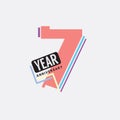 7th Years Anniversary Logo Birthday Celebration Abstract Design Vector