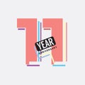 11th Years Anniversary Logo Birthday Celebration Abstract Design Vector
