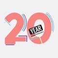 20th Years Anniversary Logo Birthday Celebration Abstract Design Vector Royalty Free Stock Photo