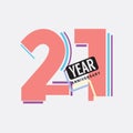 21th Years Anniversary Logo Birthday Celebration Abstract Design Vector