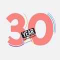 30th Years Anniversary Logo Birthday Celebration Abstract Design Vector Royalty Free Stock Photo