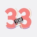 33th Years Anniversary Logo Birthday Celebration Abstract Design Vector