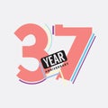 37th Years Anniversary Logo Birthday Celebration Abstract Design Vector Royalty Free Stock Photo