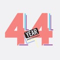 44th Years Anniversary Logo Birthday Celebration Abstract Design Vector Royalty Free Stock Photo