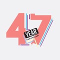 47th Years Anniversary Logo Birthday Celebration Abstract Design Vector