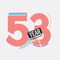 53th Years Anniversary Logo Birthday Celebration Abstract Design Vector Royalty Free Stock Photo