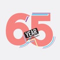 65th Years Anniversary Logo Birthday Celebration Abstract Design Vector