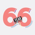 66th Years Anniversary Logo Birthday Celebration Abstract Design Vector