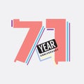 71th Years Anniversary Logo Birthday Celebration Abstract Design Vector Royalty Free Stock Photo