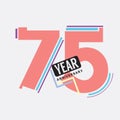 75th Years Anniversary Logo Birthday Celebration Abstract Design Vector