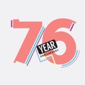 76th Years Anniversary Logo Birthday Celebration Abstract Design Vector Royalty Free Stock Photo