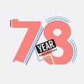 78th Years Anniversary Logo Birthday Celebration Abstract Design Vector Royalty Free Stock Photo