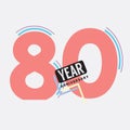 80th Years Anniversary Logo Birthday Celebration Abstract Design Vector