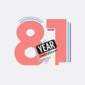 81th Years Anniversary Logo Birthday Celebration Abstract Design Vector Royalty Free Stock Photo
