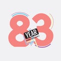 83th Years Anniversary Logo Birthday Celebration Abstract Design Vector Royalty Free Stock Photo